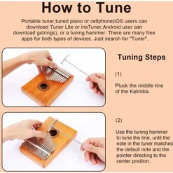 Thumb Piano 17 Touches Thumb Piano, Thumb Piano Instrument Portable Finger Piano Pour Enfants Adultes Débutants, Cadeau D'anniversaire Idéal, Saint Valentin Ou Nol -Bransch Magasin 97636675 3